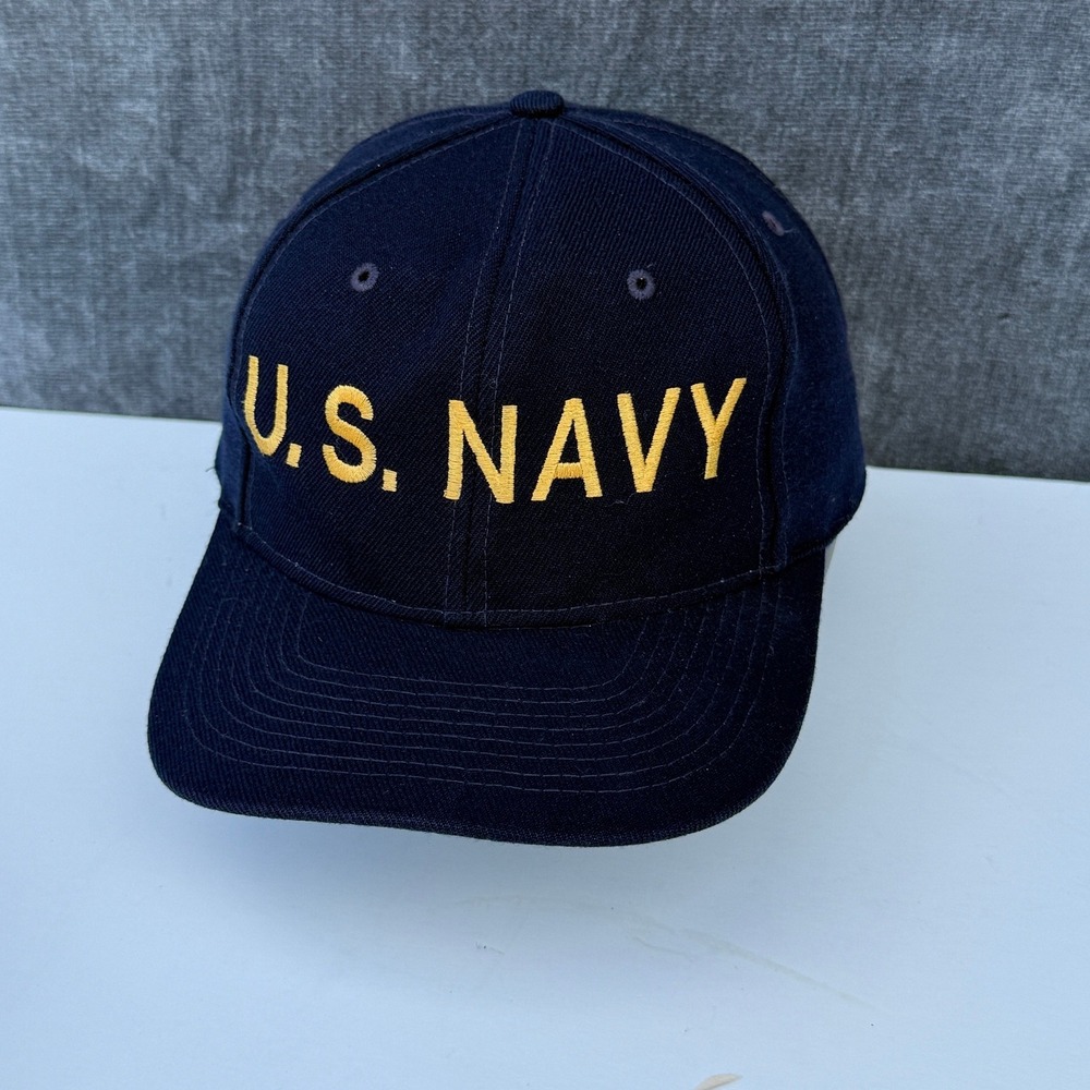 U.S. Navy Hat Mens OSFA Navy Blue Cotton Snapback Military Embroidered